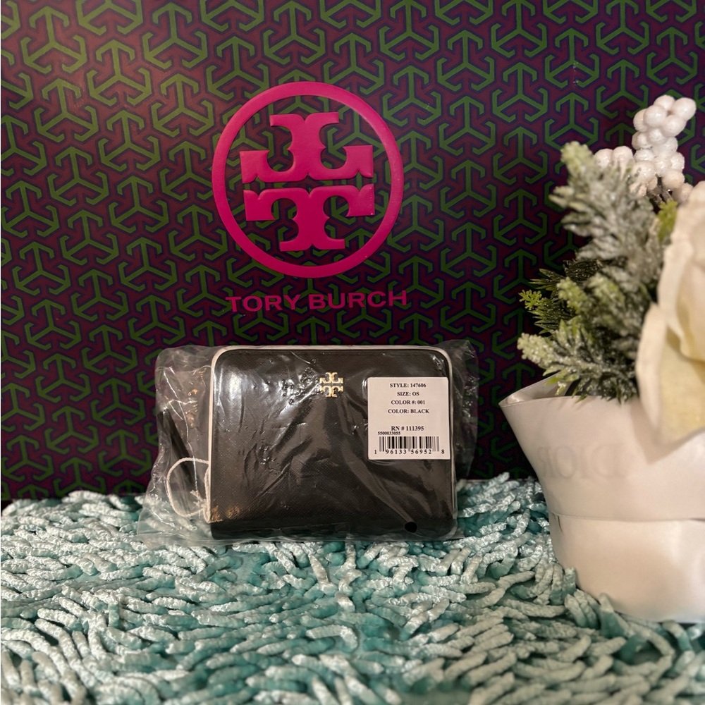 Authentic Tory Burch Emerson Mini Wallet Black/101 - Picture 7 of 8